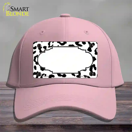 White Black Cheetah Scallop Novelty License Plate Hat Cotton / Pink