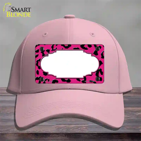 Pink Black Cheetah Scallop Novelty License Plate Hat Cotton / Pink