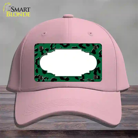 Green Black Cheetah Scallop Novelty License Plate Hat Cotton / Pink