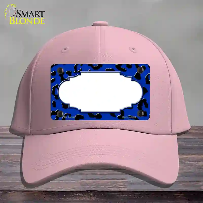 Blue Black Cheetah Scallop Novelty License Plate Hat Cotton / Pink