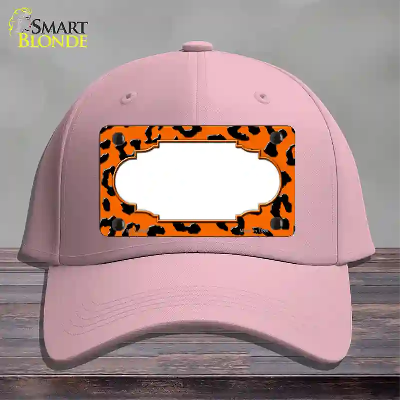 Orange Black Cheetah Scallop Novelty License Plate Hat Cotton / Pink