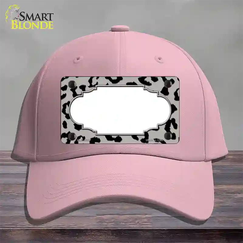 Grey Black Cheetah Scallop Novelty License Plate Hat Cotton / Pink