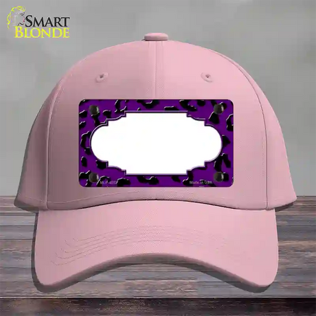 Purple Black Cheetah Scallop Novelty License Plate Hat Cotton / Pink