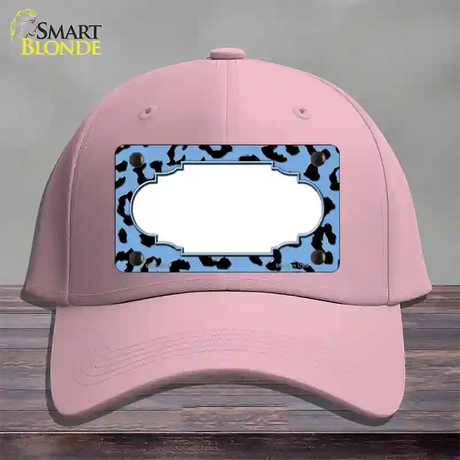 Light Blue Black Cheetah Scallop Novelty License Plate Hat Cotton / Pink