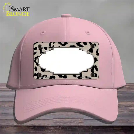 Tan Black Cheetah Scallop Novelty License Plate Hat Cotton / Pink