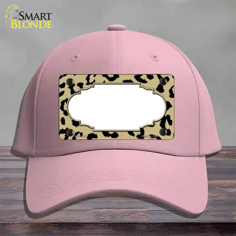 Gold Black Cheetah Scallop Novelty License Plate Hat Cotton / Pink