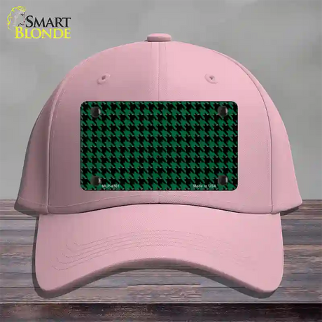 Green Black Houndstooth Novelty License Plate Hat Cotton / Pink