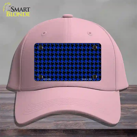 Blue Black Houndstooth Novelty License Plate Hat Cotton / Pink