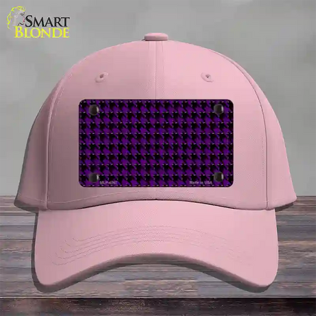 Purple Black Houndstooth Novelty License Plate Hat Cotton / Pink