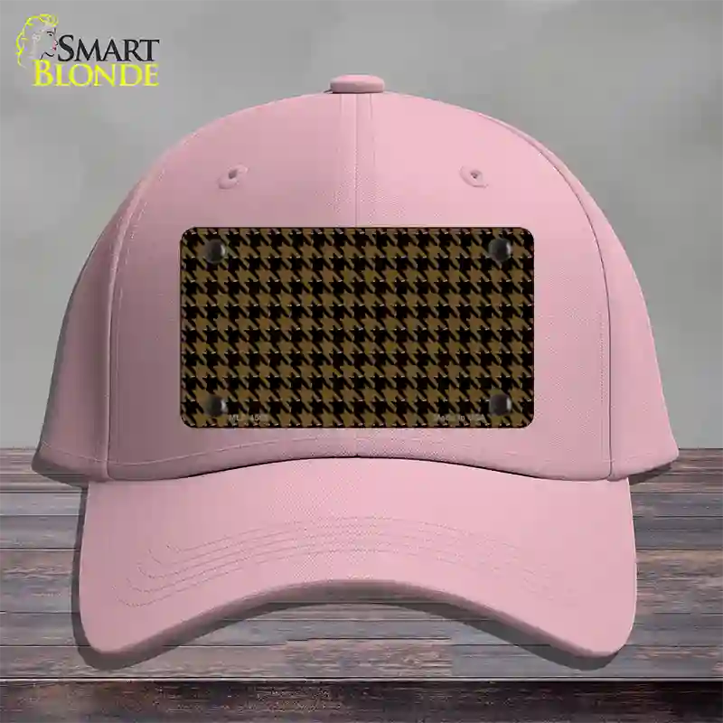 Brown Black Houndstooth Novelty License Plate Hat Cotton / Pink