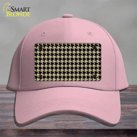 Gold Black Houndstooth Novelty License Plate Hat Cotton / Pink