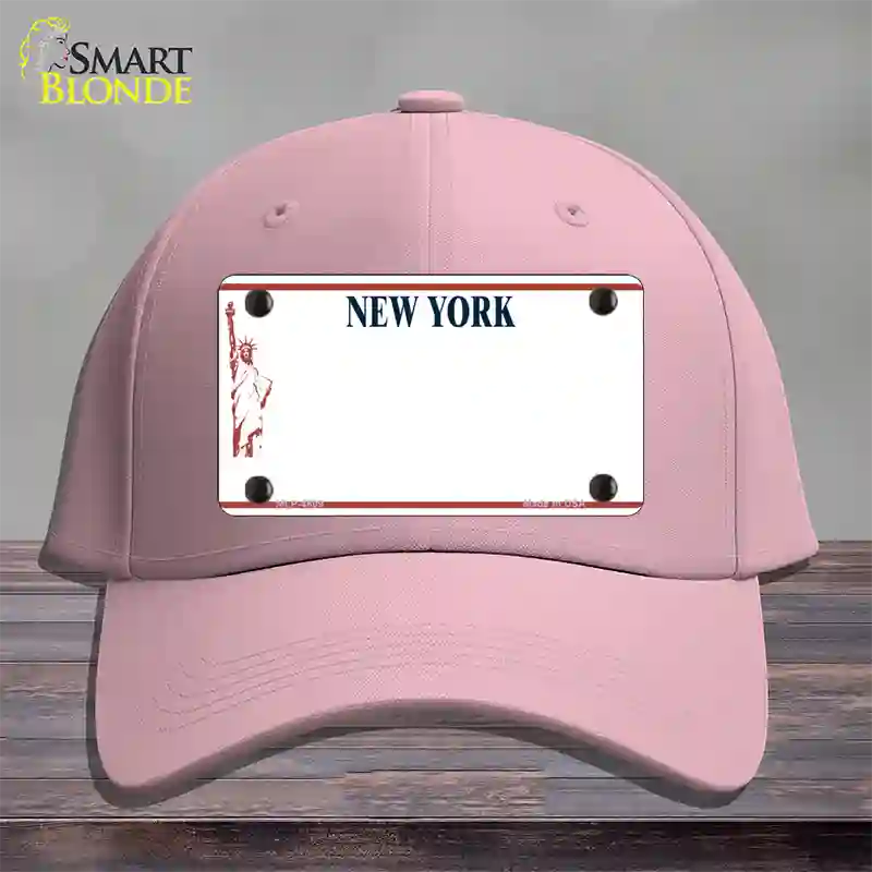 New York State Blank Novelty License Plate Hat Cotton / Pink