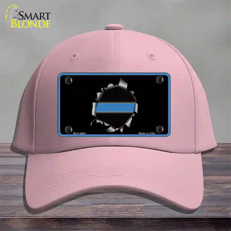 Thin Blue Line Bullet Hole Novelty License Plate Hat Cotton / Pink