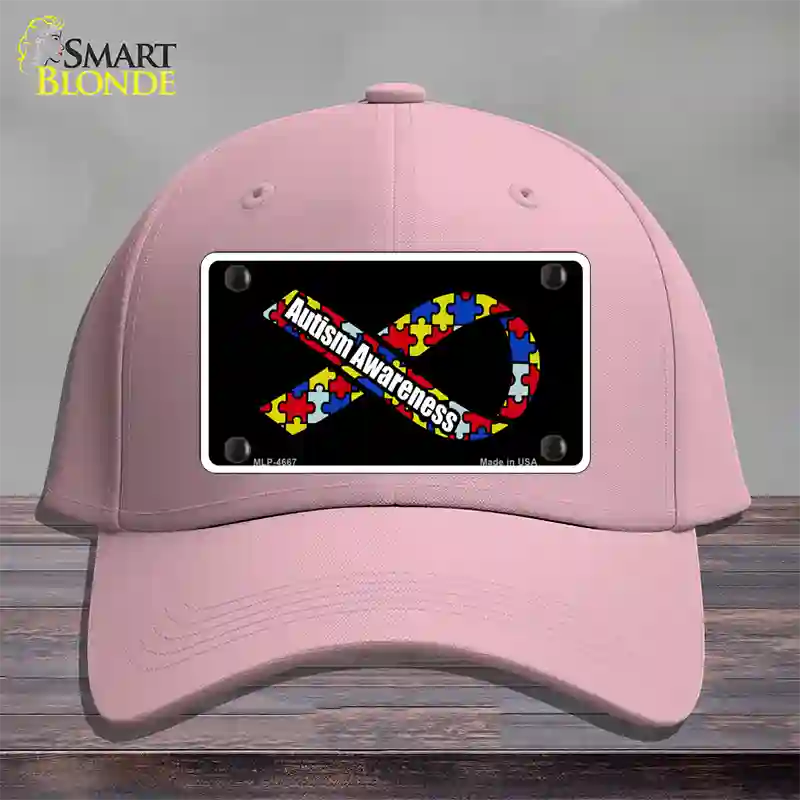 Autism Awareness Ribbon Novelty License Plate Hat Cotton / Pink