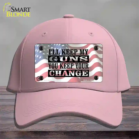 Ill Keep My Guns Novelty License Plate Hat Cotton / Pink