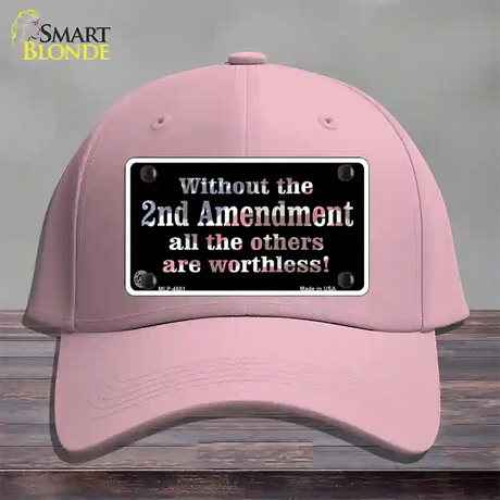 Without 2nd Amendment Novelty License Plate Hat Cotton / Pink