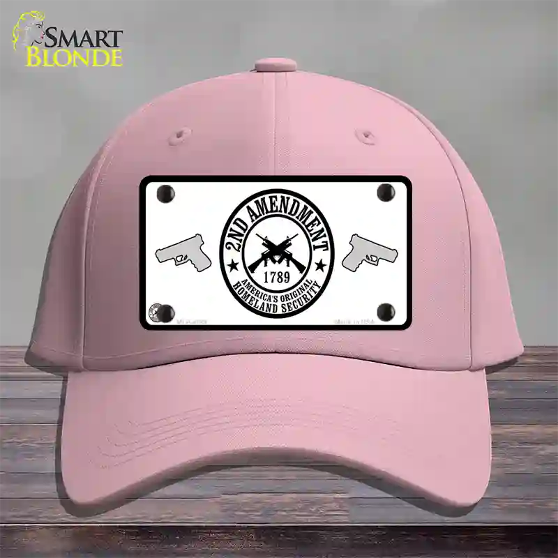 2nd Amendment Novelty License Plate Hat Cotton / Pink