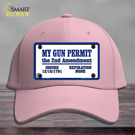 My Gun Permit Novelty License Plate Hat Cotton / Pink