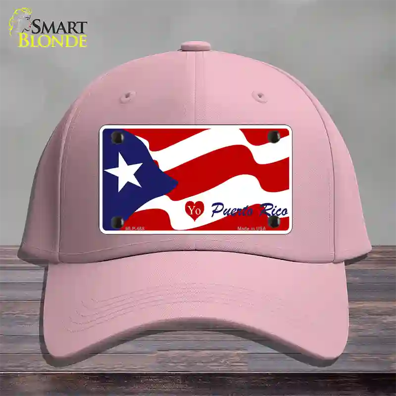 I Love Puerto Rico Novelty License Plate Hat Cotton / Pink