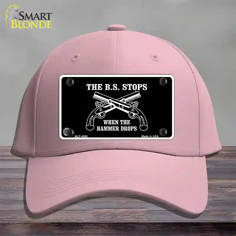 The BS Stops Novelty License Plate Hat Cotton / Pink