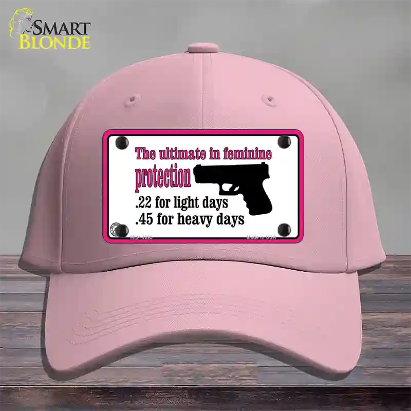 Feminine Protection Novelty License Plate Hat Cotton / Pink