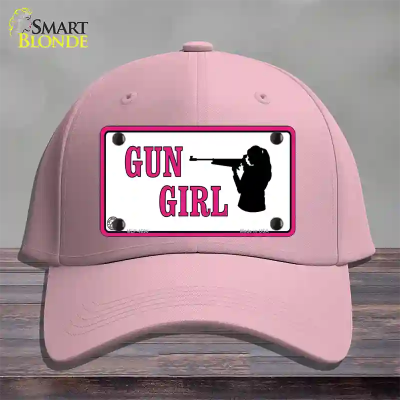 Gun Girl Novelty License Plate Hat Cotton / Pink