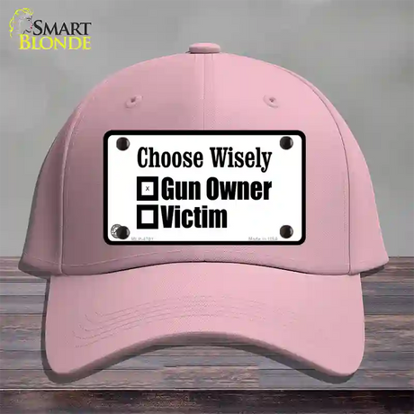 Choose Wisely Novelty License Plate Hat Cotton / Pink