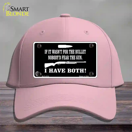 No Bullet No Gun Fear Novelty License Plate Hat Cotton / Pink