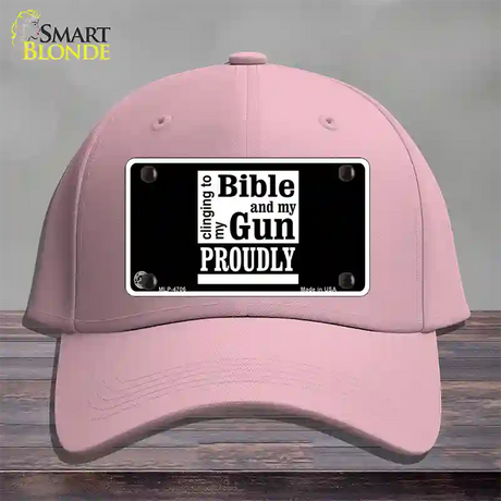 My Bible And My Gun Novelty License Plate Hat Cotton / Pink