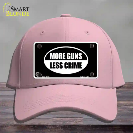 More Guns Less Crime Novelty License Plate Hat Cotton / Pink