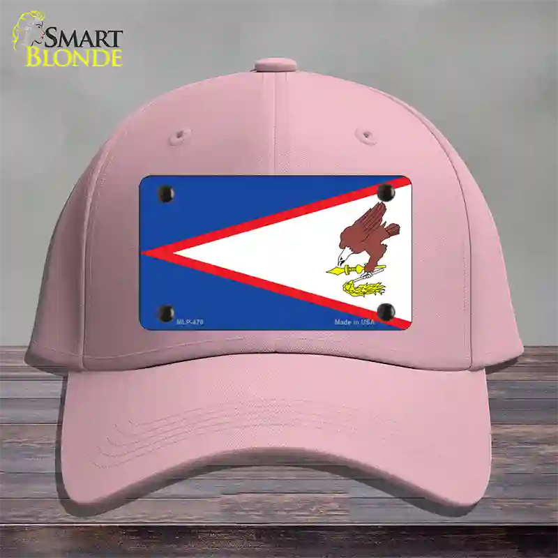 American Samoa Flag Novelty License Plate Hat Cotton / Pink