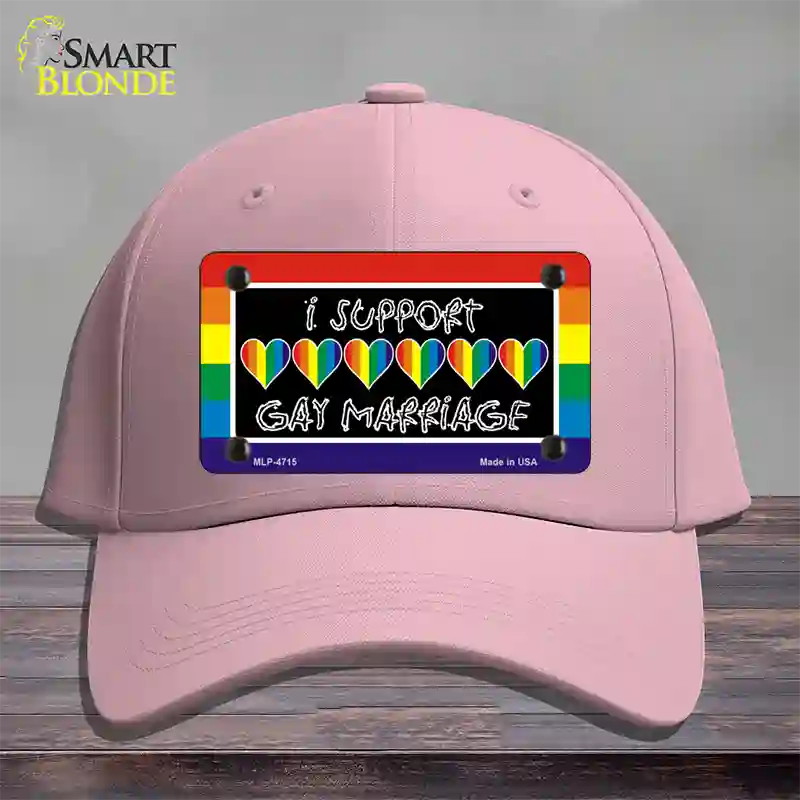 Support Gay Marriage Novelty License Plate Hat Cotton / Pink