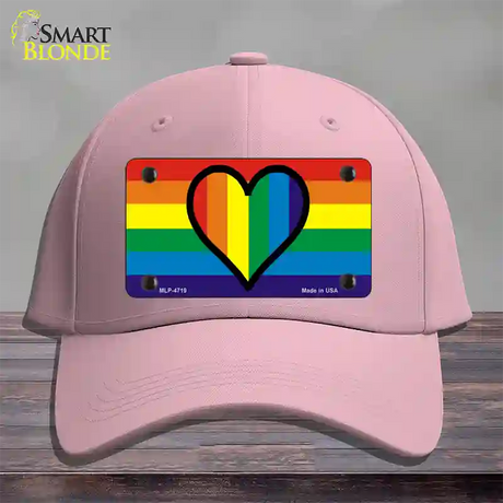 Rainbow Heart Novelty License Plate Hat Cotton / Pink