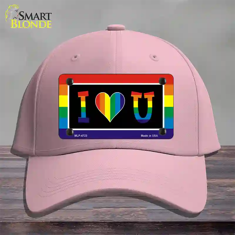 I Love U Novelty License Plate Hat Cotton / Pink