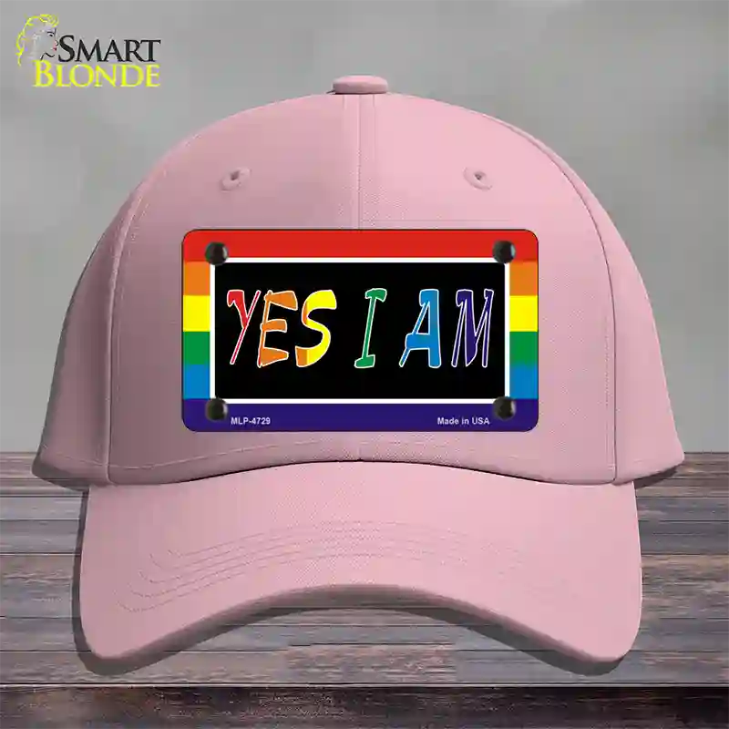 Yes I Am Novelty License Plate Hat Cotton / Pink