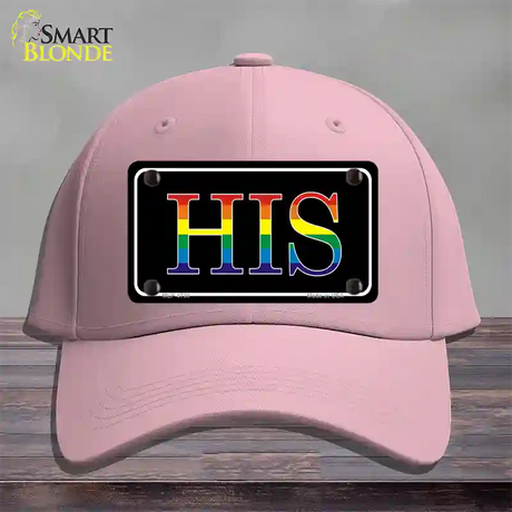 His Rainbow Novelty License Plate Hat Cotton / Pink