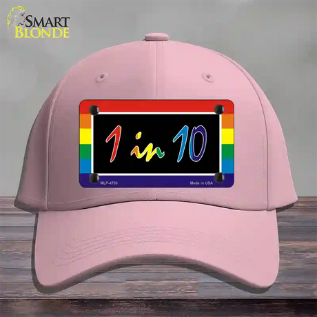 1 In 10 Novelty License Plate Hat Cotton / Pink