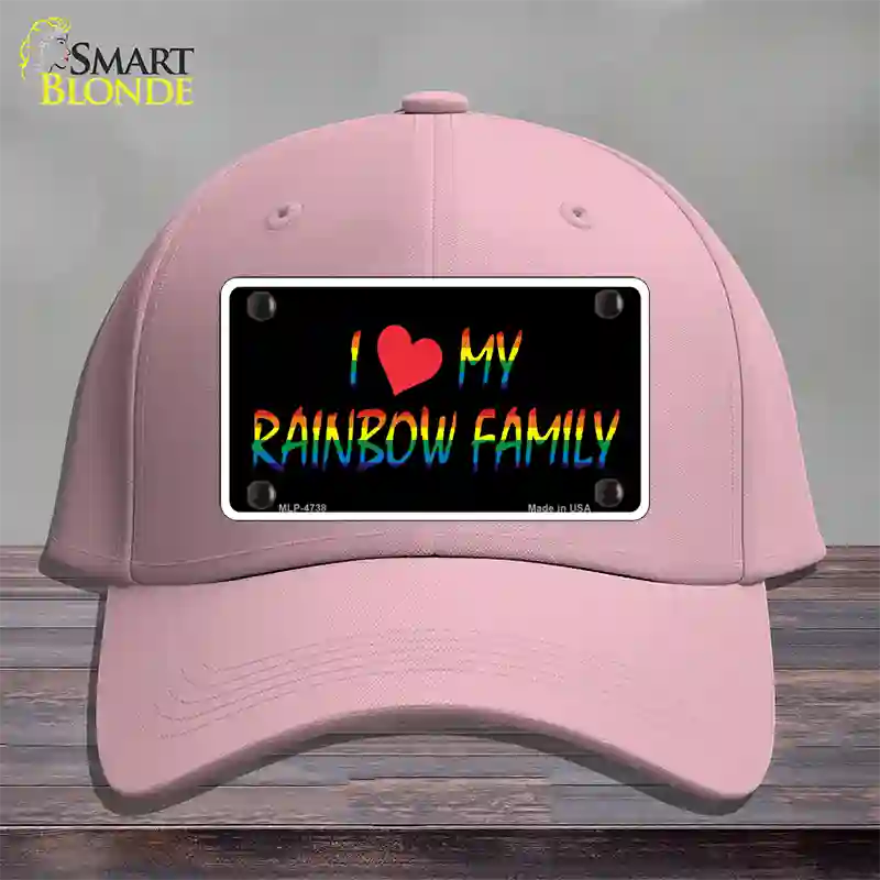 I Love My Rainbow Family Novelty License Plate Hat Cotton / Pink