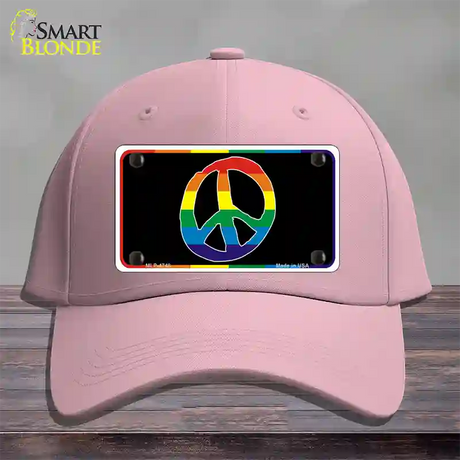 Peace Sign Novelty License Plate Hat Cotton / Pink