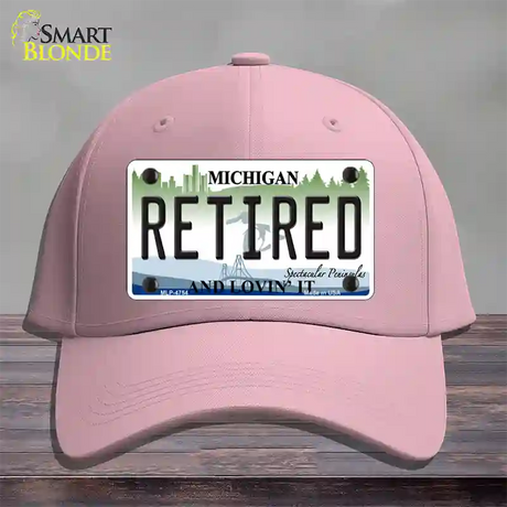 Retired Michigan State Novelty License Plate Hat Cotton / Pink