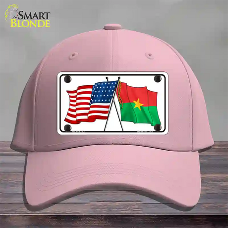 United States Burkina Faso Crossed Flags Novelty License Plate Hat Sign Cotton / Pink