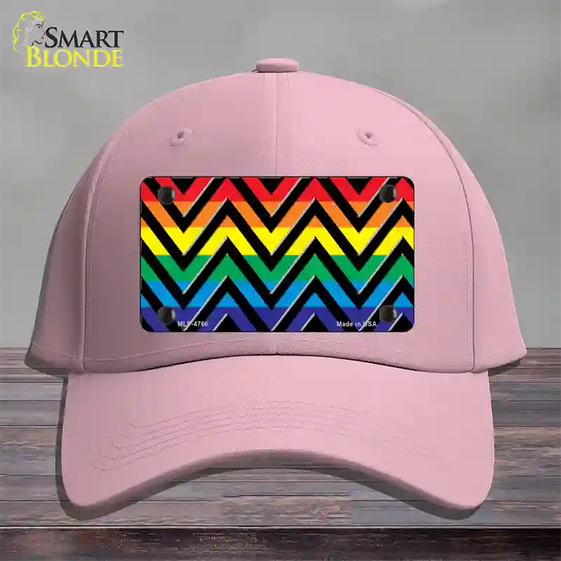 Rainbow Black Chevron Novelty License Plate Hat Cotton / Pink