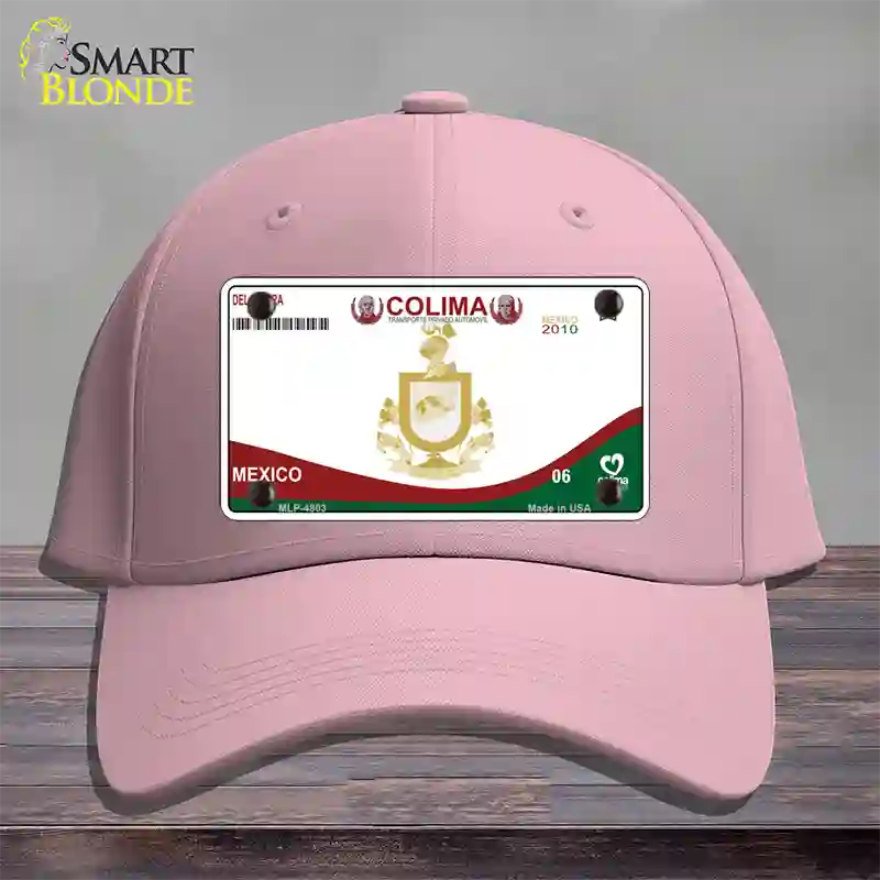 Colima Mexico Novelty License Plate Hat Cotton / Pink