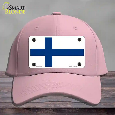 Finland Flag Novelty License Plate Hat Cotton / Pink