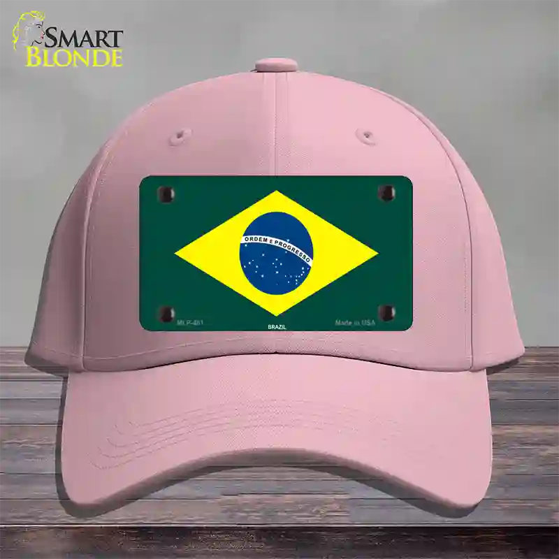 Brazil Flag Novelty License Plate Hat Cotton / Pink