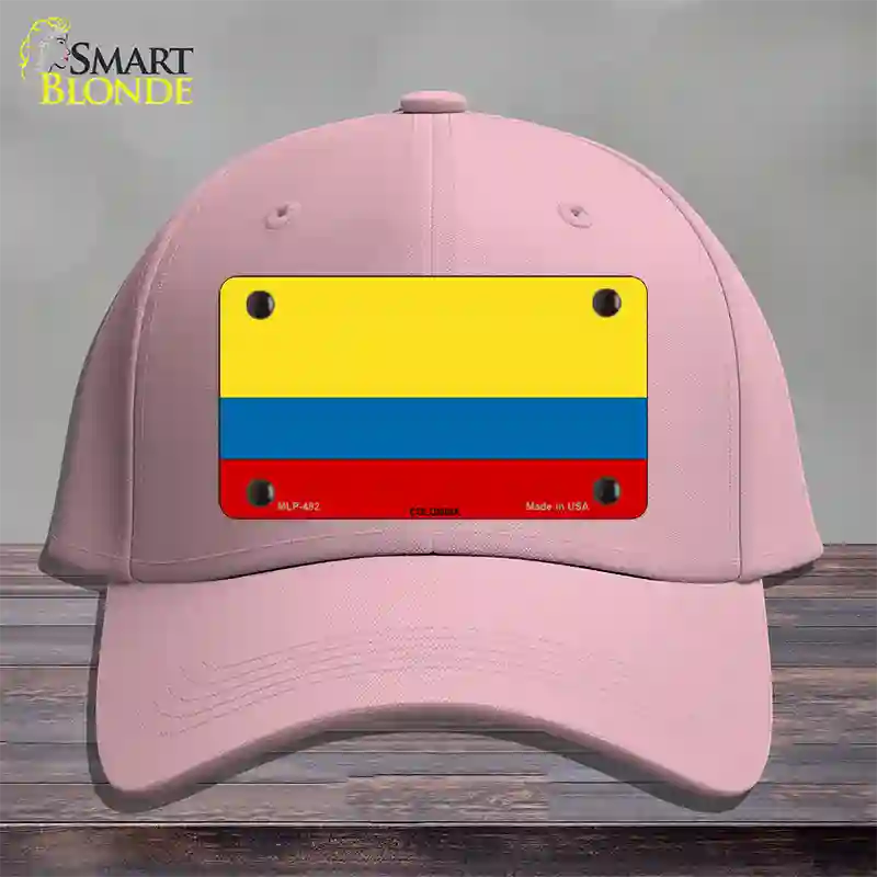 Colombia Flag Novelty License Plate Hat Cotton / Pink