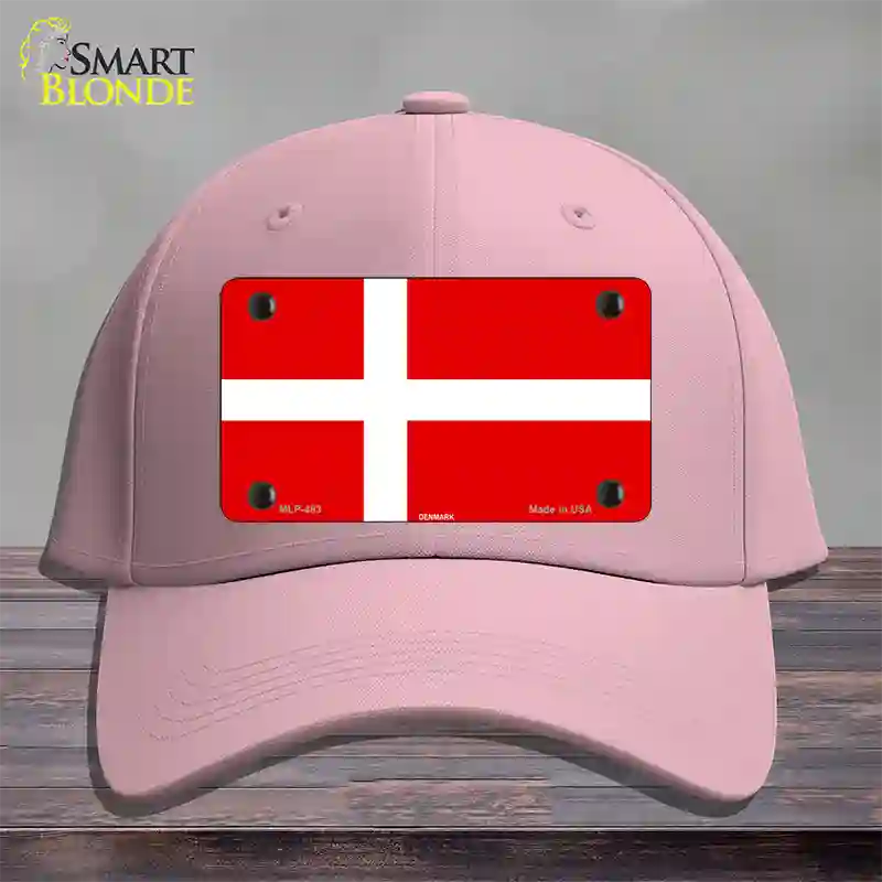 Denmark Flag Novelty License Plate Hat Cotton / Pink