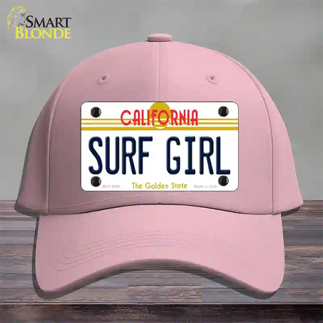 Surf Girl California Novelty License Plate Hat Cotton / Pink