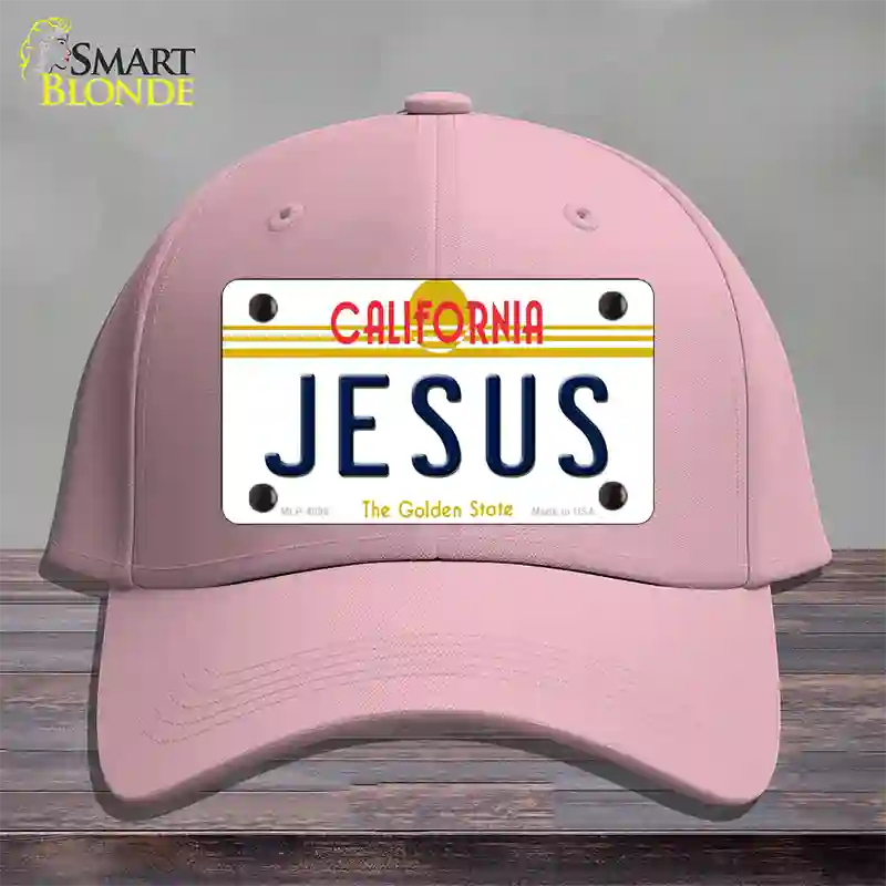 Jesus California Novelty License Plate Hat Cotton / Pink