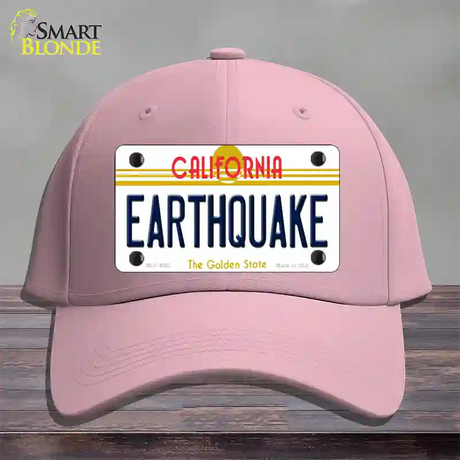 Earthquake California Novelty License Plate Hat Cotton / Pink